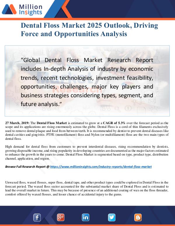 MarketReports Dental Floss Market Size Analysis, Segmentation, I