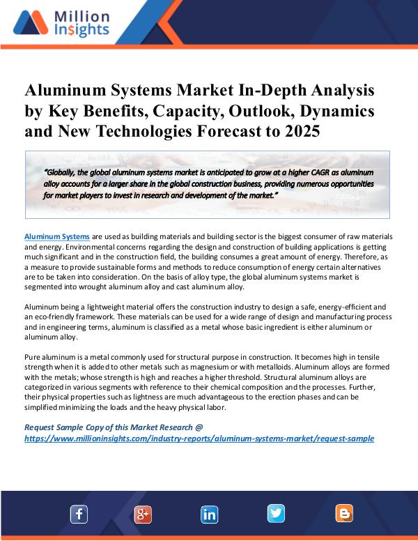 MarketReports Aluminum Systems Market Size & Forecast Report