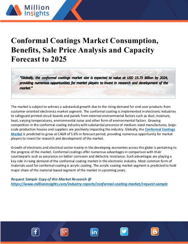 MarketReports Conformal Coatings Market Research Cost