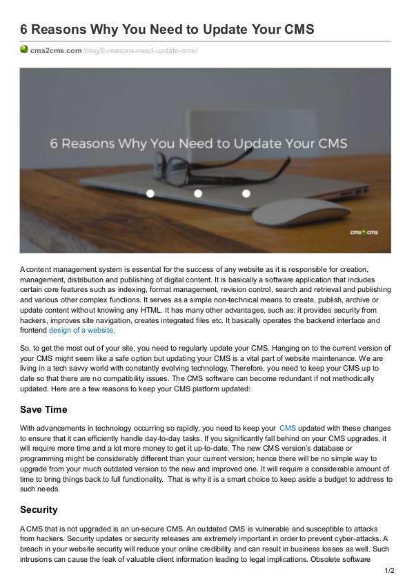 6 Reasons to Update Your CMS