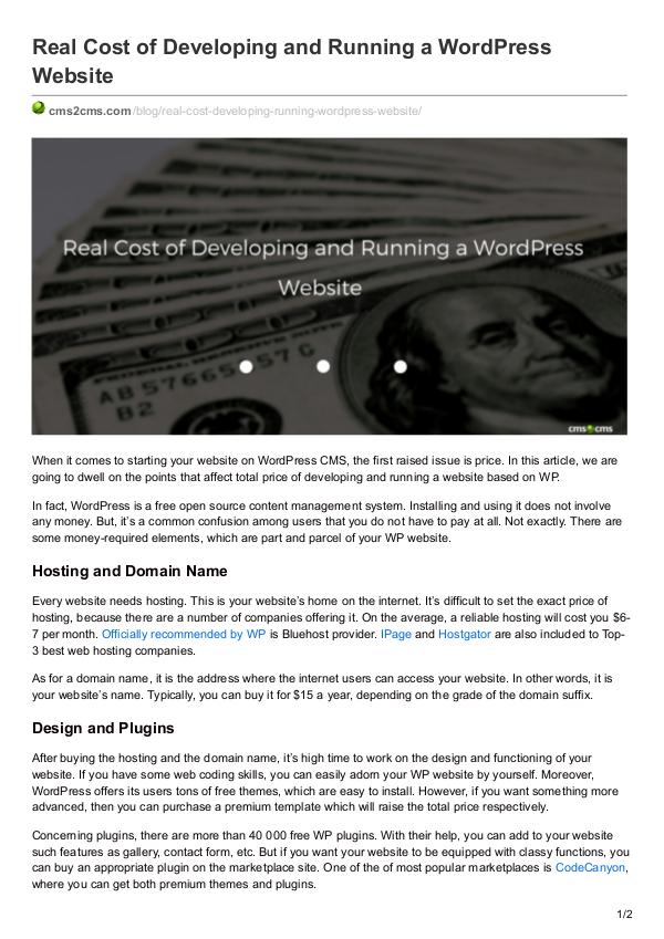 Migration Tips Real Cost of Developing and Running a WordPress We