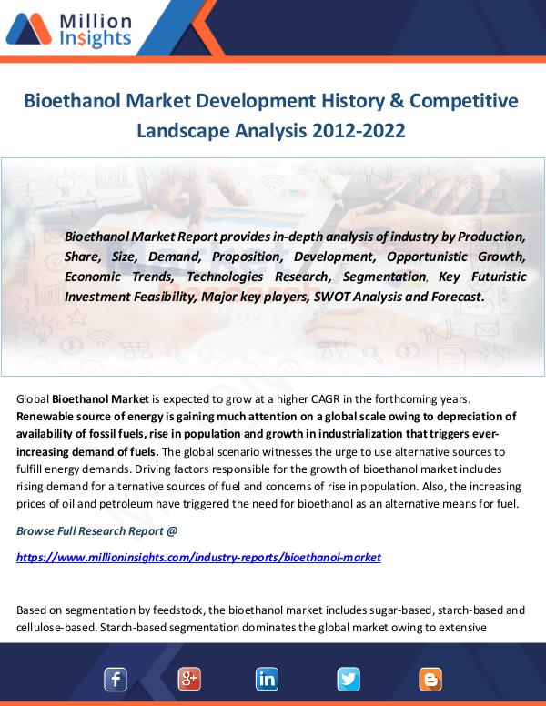 Bioethanol Market Development History