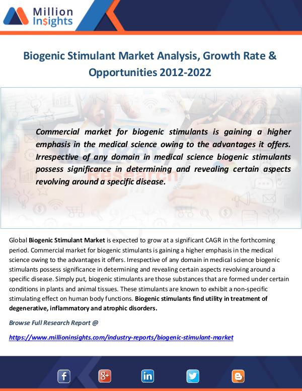 Industry and News Biogenic Stimulant Market Analysis, Growth Rate