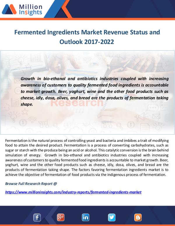 Industry and News Fermented Ingredients Market Revenue Status