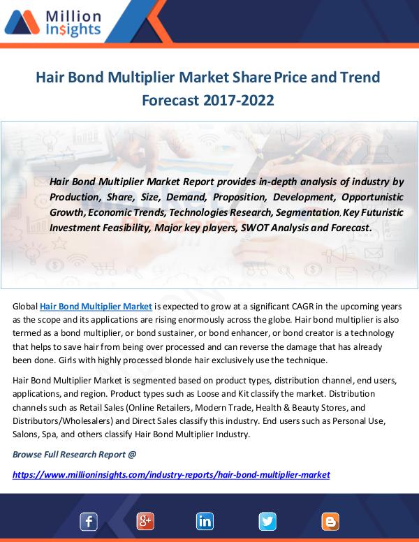 Industry and News Hair Bond Multiplier Market Share Price and Trend