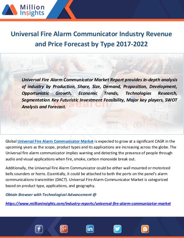 Industry and News Universal Fire Alarm Communicator Industry