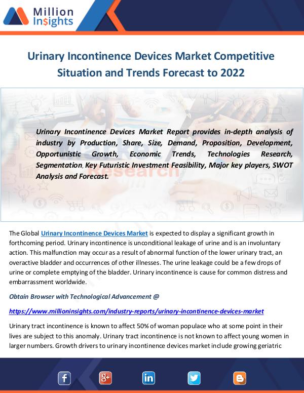 Industry and News Urinary Incontinence Devices Market