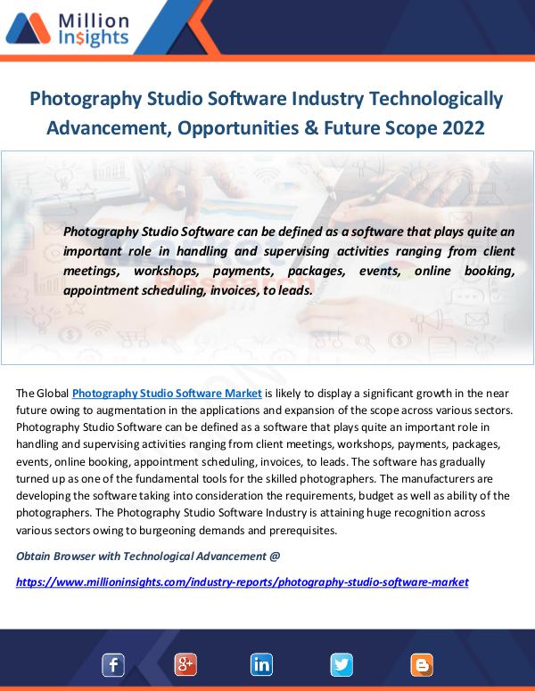 Photography Studio Software Industry