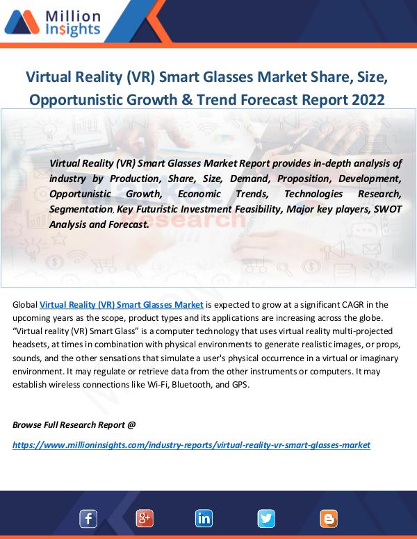 Industry and News Virtual Reality (VR) Smart Glasses Market