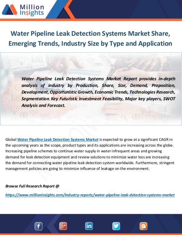 Industry and News Water Pipeline Leak Detection Systems Market