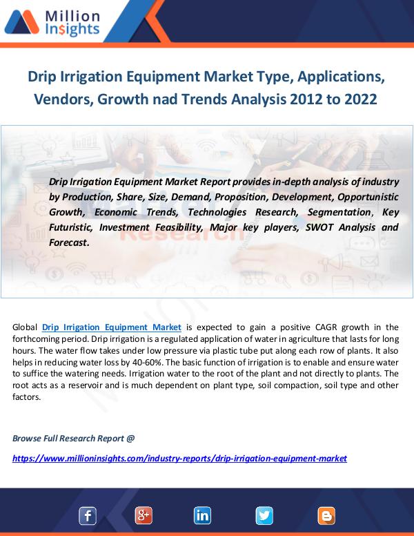 Industry and News Drip Irrigation Equipment Market