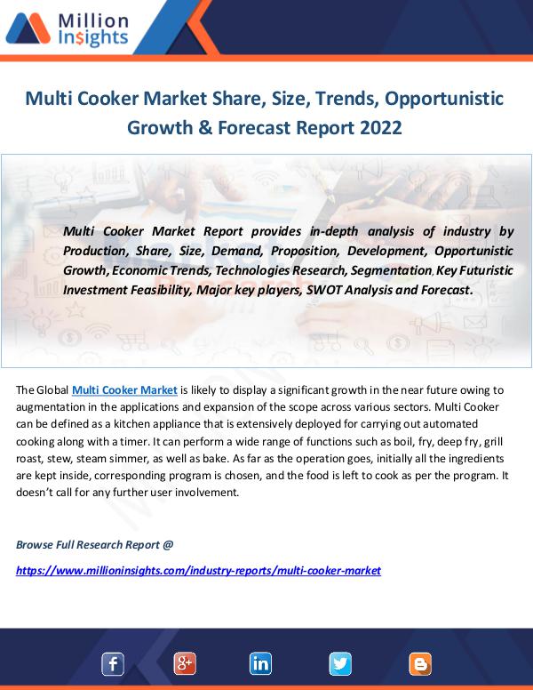 Industry and News Multi Cooker Market