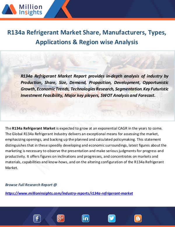 Industry and News R134a Refrigerant Market