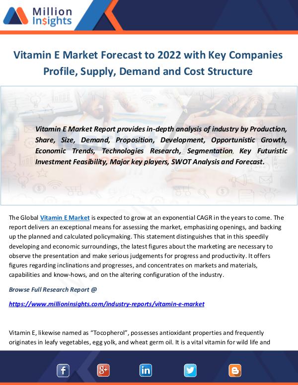 Industry and News Vitamin E Market