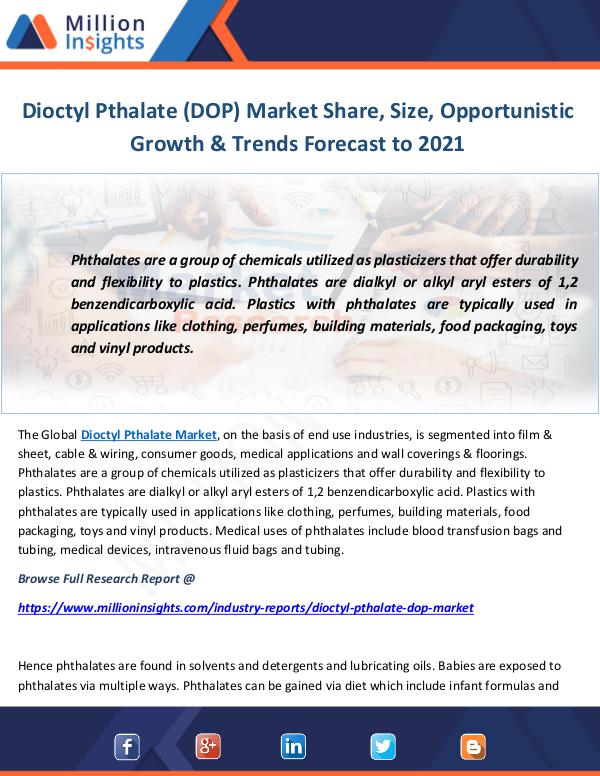 Industry and News Dioctyl Pthalate (DOP) Market