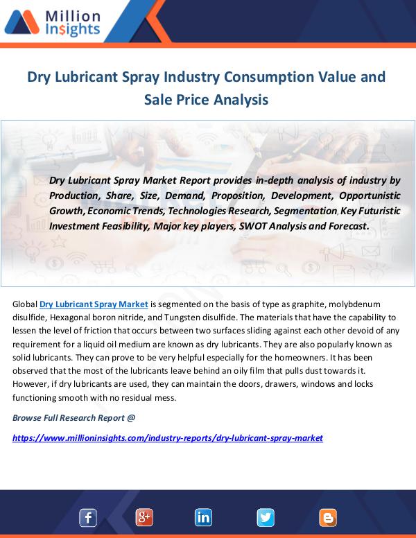 Dry Lubricant Spray Industry