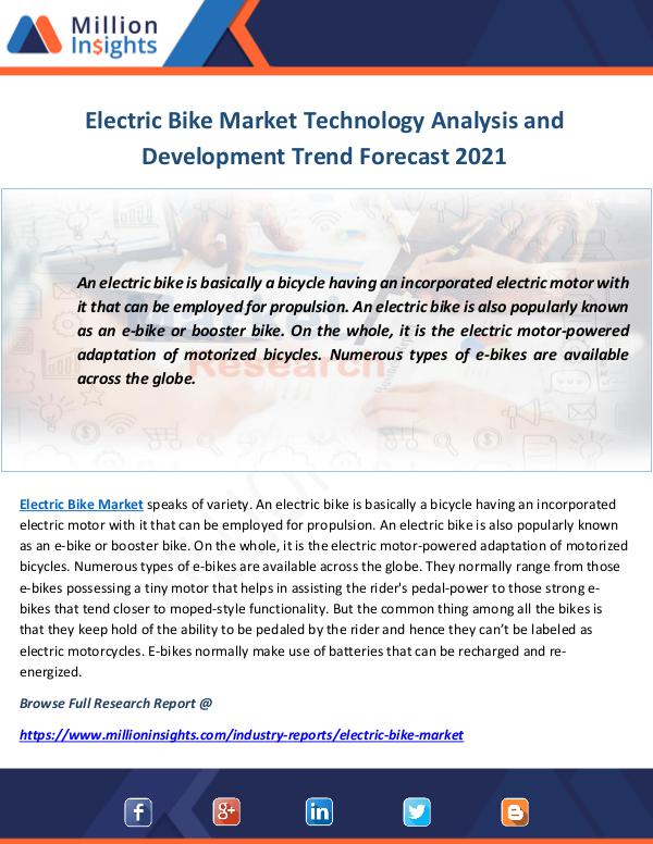 Industry and News Electric Bike Market