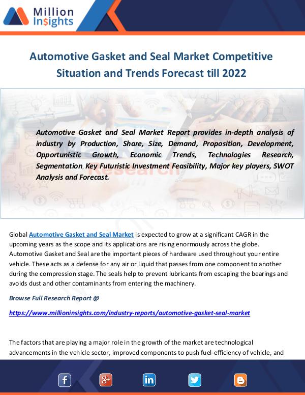 Industry and News Automotive Gasket and Seal Market