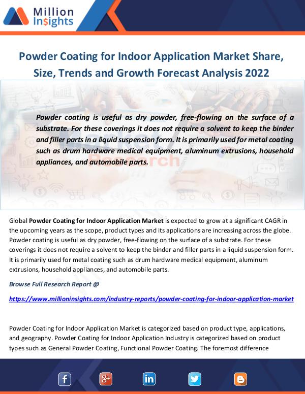 Industry and News Powder Coating for Indoor Application Market