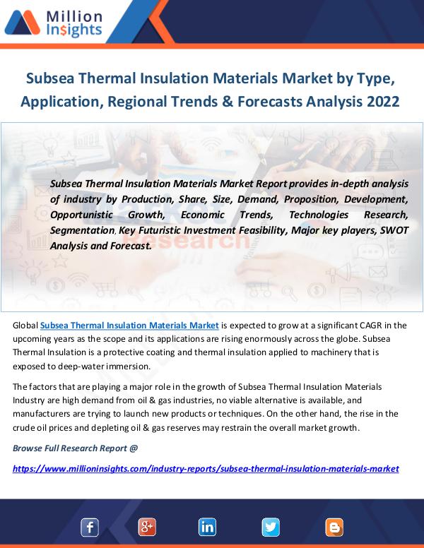 Industry and News Subsea Thermal Insulation Materials Market