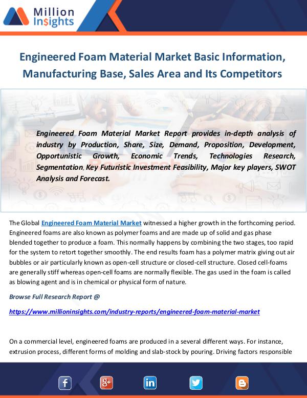 Industry and News Engineered Foam Material Market
