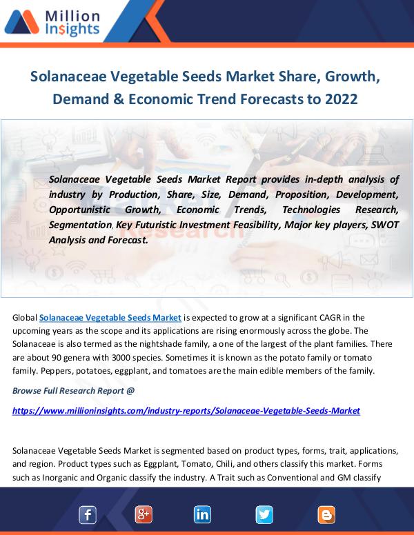 Industry and News Solanaceae Vegetable Seeds Market