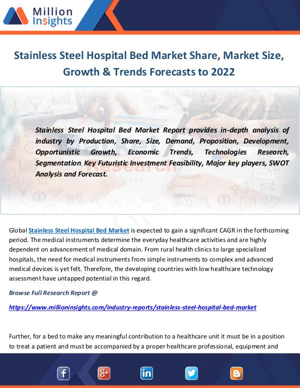 Industry and News Stainless Steel Hospital Bed Market