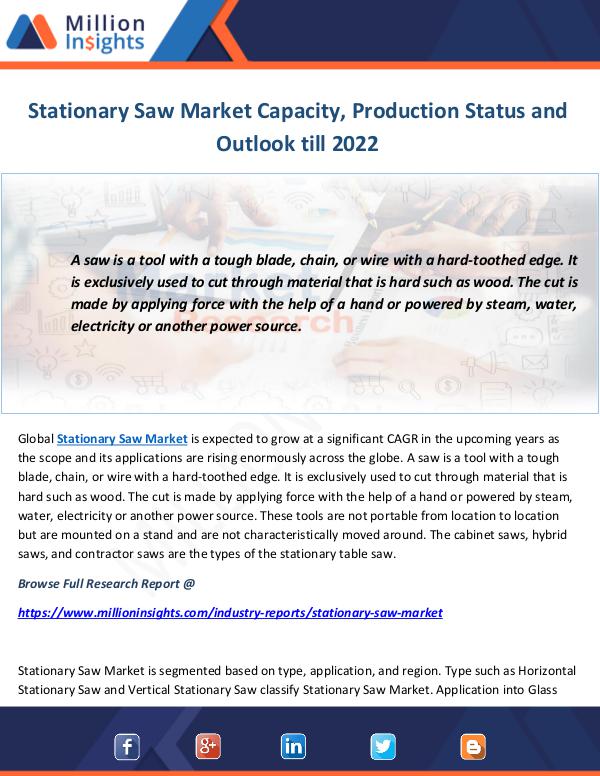 Industry and News Stationary Saw Market