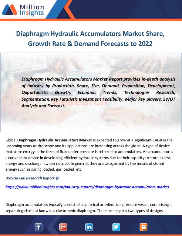 Industry and News Diaphragm Hydraulic Accumulators Market