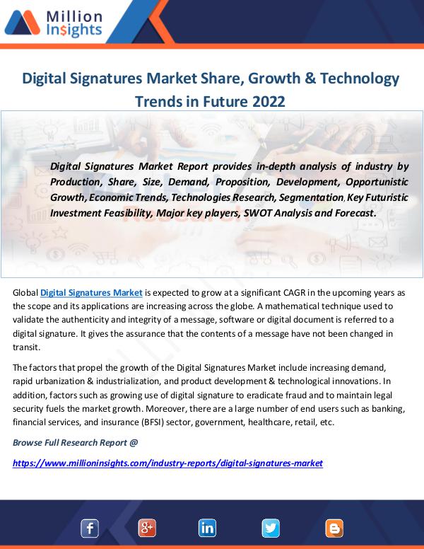 Industry and News Digital Signatures Market