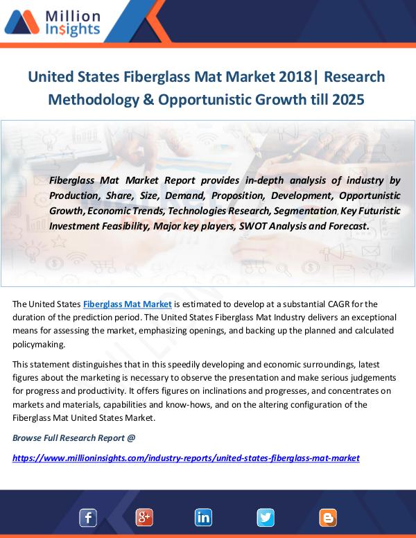 Industry and News United States Fiberglass Mat Market 2018 Research