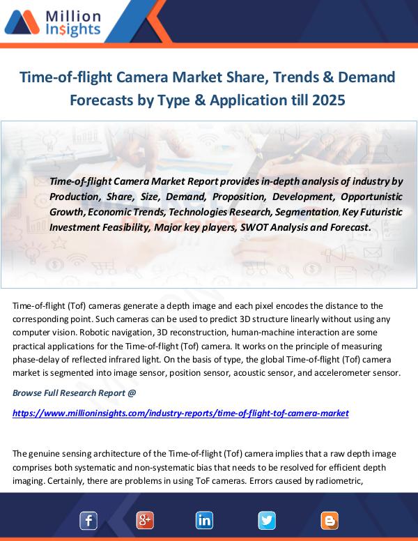 Industry and News Time-of-flight Camera Market