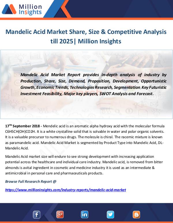 Industry and News Mandelic Acid Market