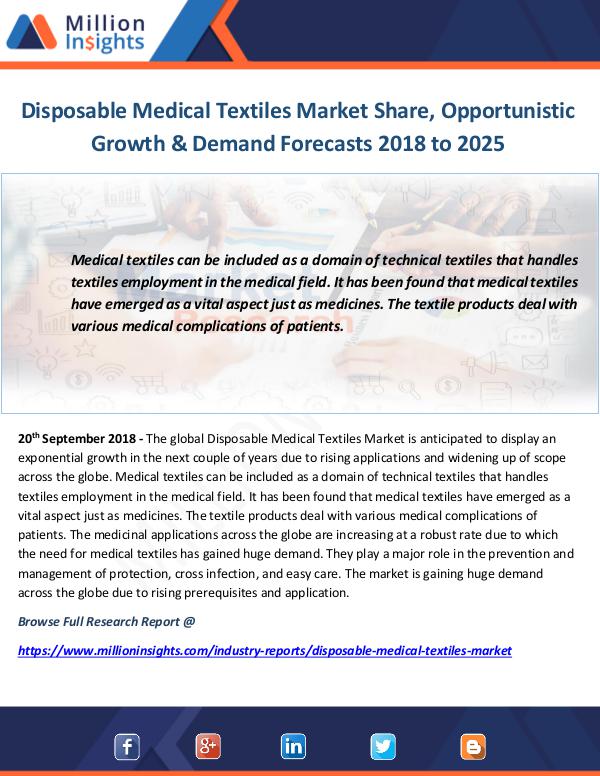 Industry and News Disposable Medical Textiles Market