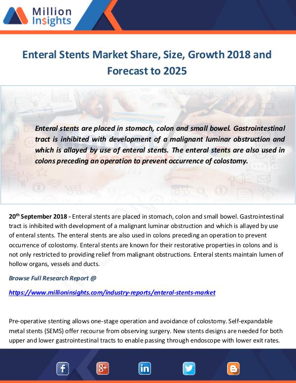 Industry and News Enteral Stents Market
