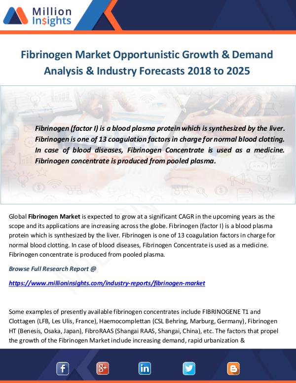 Industry and News Fibrinogen Market