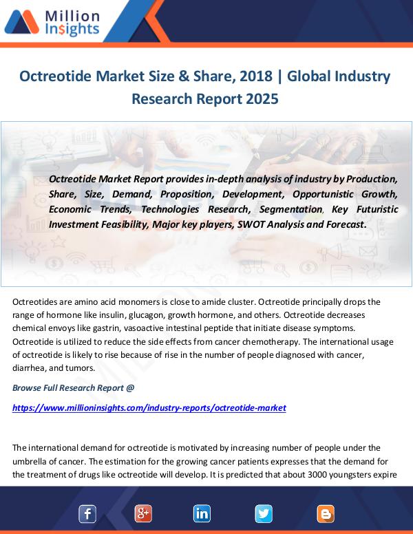 Industry and News Octreotide Market