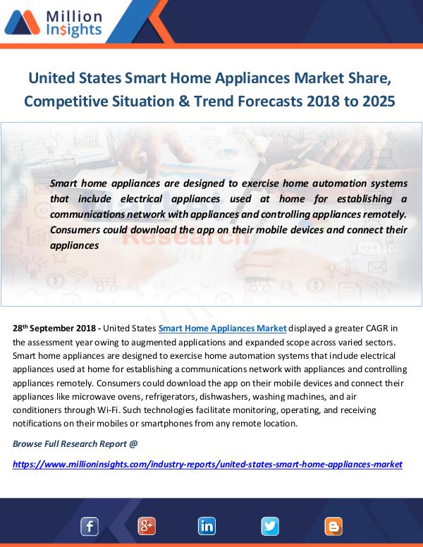 Industry and News United States Smart Home Appliances Market