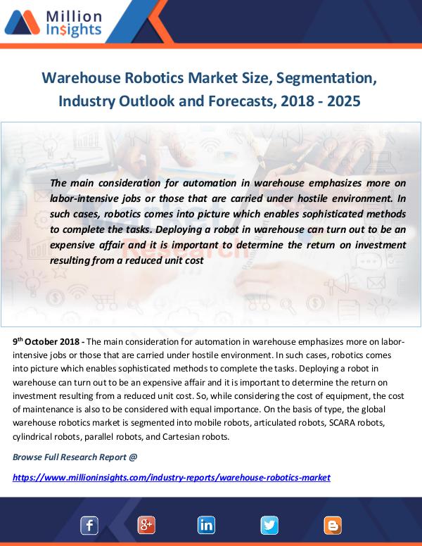 Industry and News Warehouse Robotics Market