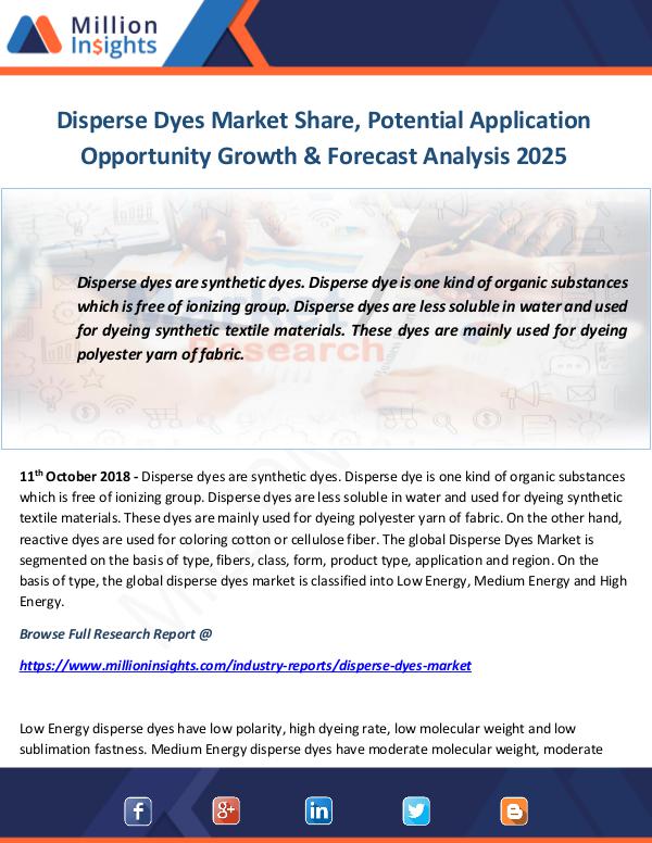 Disperse Dyes Market