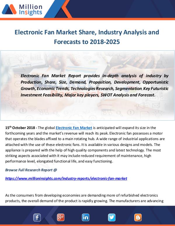 Industry and News Electronic Fan Market