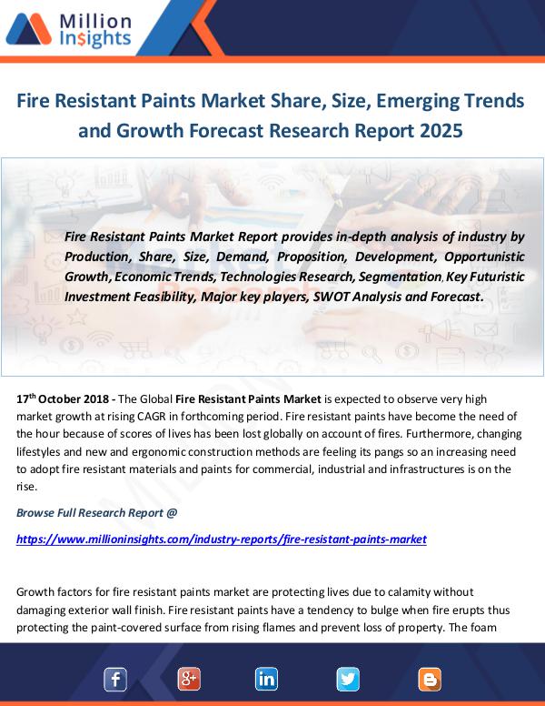 Industry and News Fire Resistant Paints Market