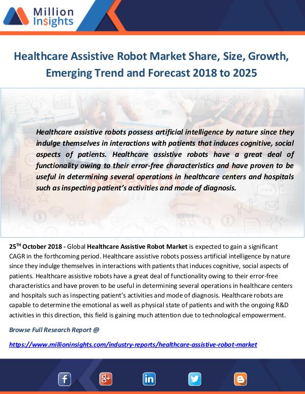 Industry and News Healthcare Assistive Robot Market