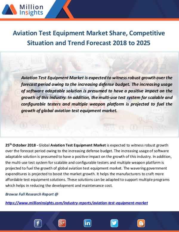 Industry and News Aviation Test Equipment Market
