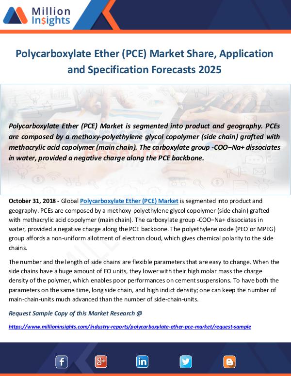 Polycarboxylate Ether (PCE) Market