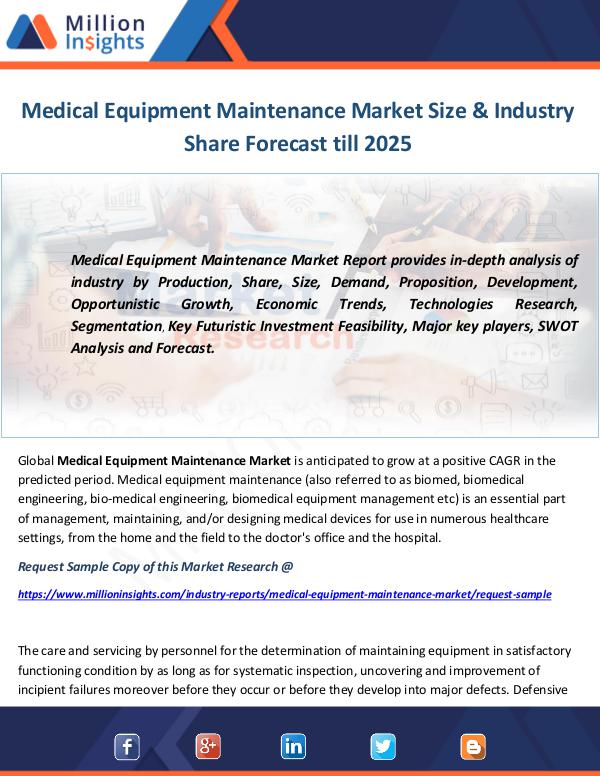 Industry and News Medical Equipment Maintenance Market
