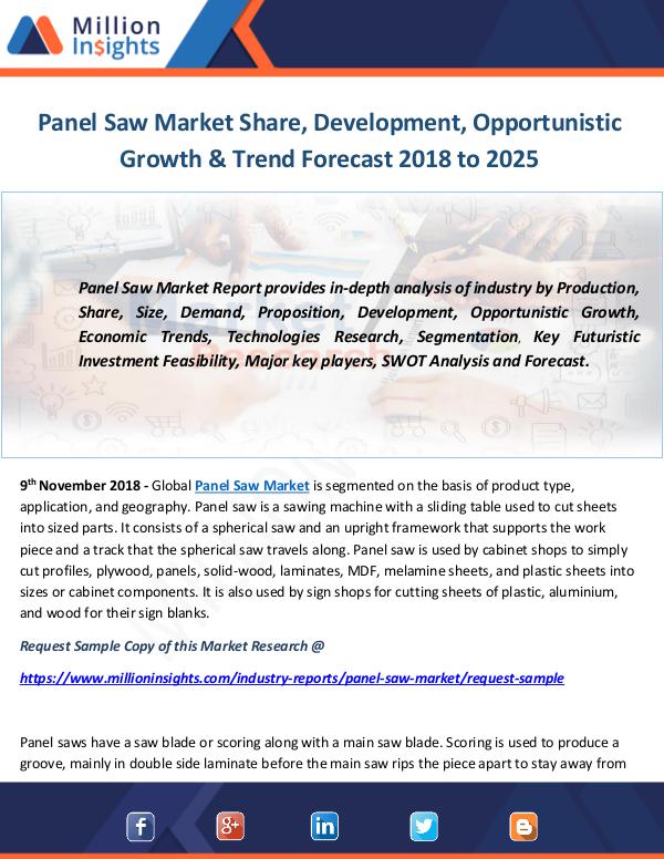 Industry and News Panel Saw Market