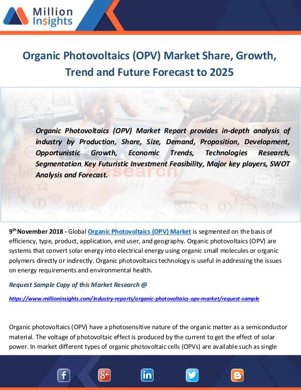 Industry and News Organic Photovoltaics (OPV) Market