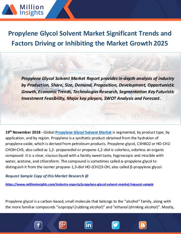 Propylene Glycol Solvent Market