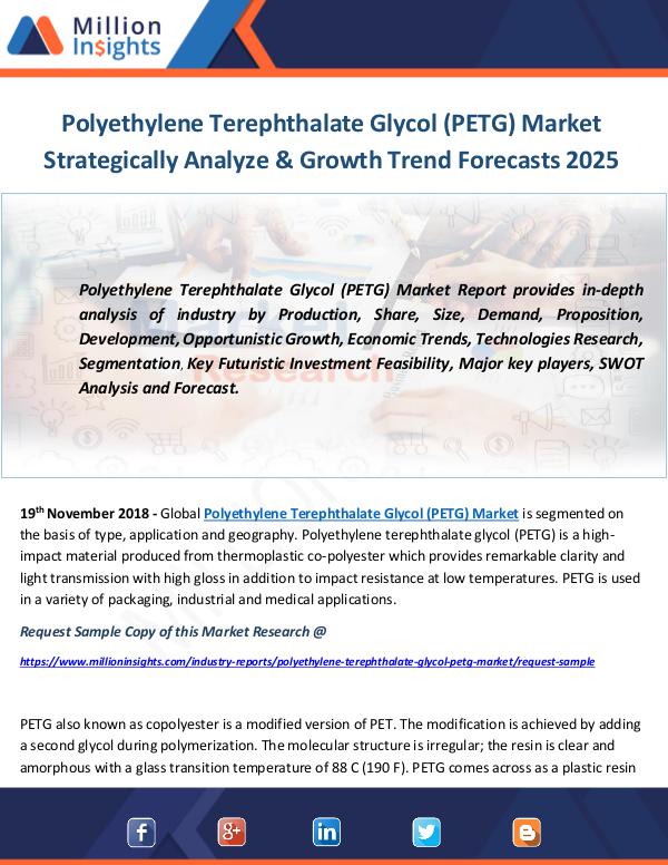 Industry and News Polyethylene Terephthalate Glycol (PETG) Market